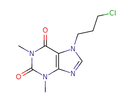 Molecular Structure of 2770-66-3 (7-(3-chloropropyl)-3,7-dihydro-1,3-dimethyl-1H-purine-2,6-dione)