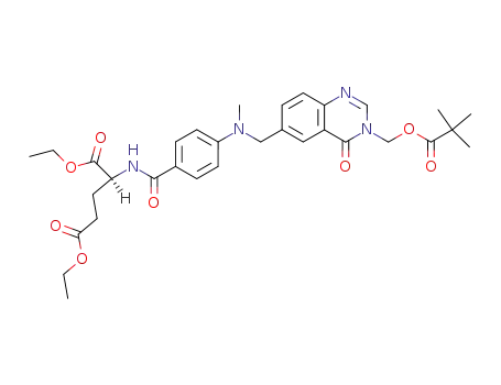 Diethyl N-(4-(N-((3,4-dihydro-4-oxo-3-((pivaloyl)oxy) methyl-6-quinazolinyl)methyl)methylamino)benzoyl)-L-glutamate
