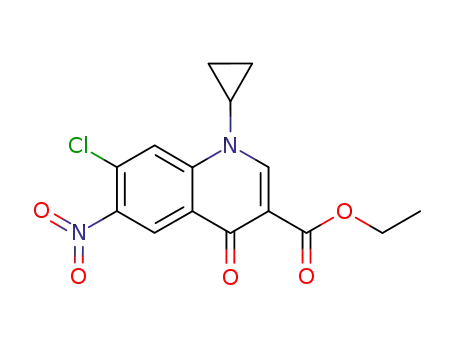 Molecular Structure of 127625-17-6 (Ethyl 7-chloro-1-cyclopropyl-6-nitro-4-oxo-1,4-dihydro-3-quinolinecarboxylate)