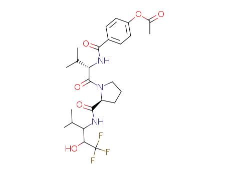 Acetic acid 4-{(S)-2-methyl-1-[(S)-2-(3,3,3-trifluoro-2-hydroxy-1-isopropyl-propylcarbamoyl)-pyrrolidine-1-carbonyl]-propylcarbamoyl}-phenyl ester