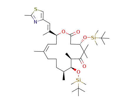 Molecular Structure of 189453-35-8 ((4S,7R,8S,9S,13Z,16S)-4,8-Bis-{[tert-butyl(dimethyl)silyl]oxy}-5,5,7,9,13-pentamethyl-16-[(E)-1-methyl-2-(2-methyl-1,3-thiazol-4-yl)ethenyl]oxocyclohexadec-13-ene-2,6-dione)