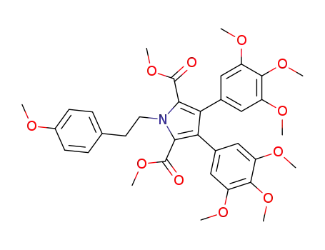 Molecular Structure of 220231-03-8 (1H-Pyrrole-2,5-dicarboxylic acid,
1-[2-(4-methoxyphenyl)ethyl]-3,4-bis(3,4,5-trimethoxyphenyl)-, dimethyl
ester)