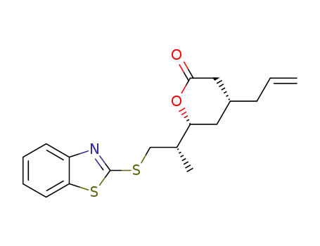 (4R,6R)-4-Allyl-6-[(S)-2-(benzothiazol-2-ylsulfanyl)-1-methyl-ethyl]-tetrahydro-pyran-2-one