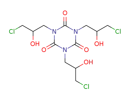 Molecular Structure of 7423-53-2 (1,3,5-tris(3-chloro-2-hydroxypropyl)-1,3,5-triazinane-2,4,6-trione)