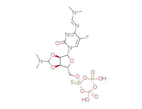N'-{1-[6-(4,6-dihydroxy-4,6-dioxo-2-thioxo-2λ5,4λ5,6λ5-[1,3,5,2,4,6]trioxatriphosphinan-2-yloxymethyl)-2-dimethylamino-tetrahydro-furo[3,4-d][1,3]dioxol-4-yl]-5-fluoro-2-oxo-1,2-dihydro-pyrimidin-4-yl}-N,N-dimethyl-formamidine