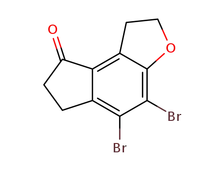 Molecular Structure of 196597-77-0 (4,5-Dibromo-1,2,6,7-tertahydro-8H-indeno[5,4-b]furan-8-one)
