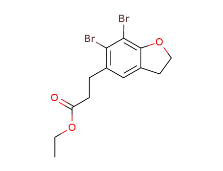 Molecular Structure of 196597-75-8 (Ethyl 3-(6,7-Dibromo-2,3-dihydro-1-benzofuran-5-yl)propanoate)