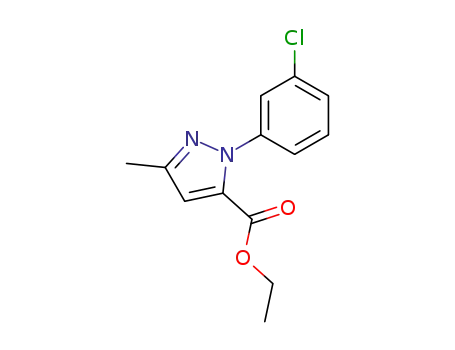 Molecular Structure of 709654-29-5 (Ethyl 1-(3-chlorophenyl)-3-Methyl-1H-pyrazole-5-carboxylate)