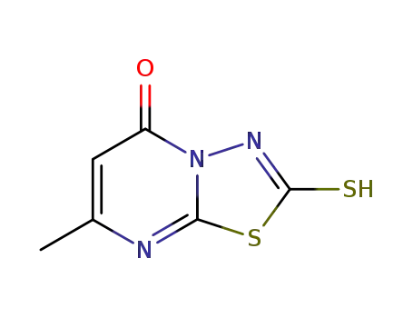 Molecular Structure of 68967-31-7 (5H-1,3,4-Thiadiazolo[3,2-a]pyrimidin-5-one,
2,3-dihydro-7-methyl-2-thioxo-)