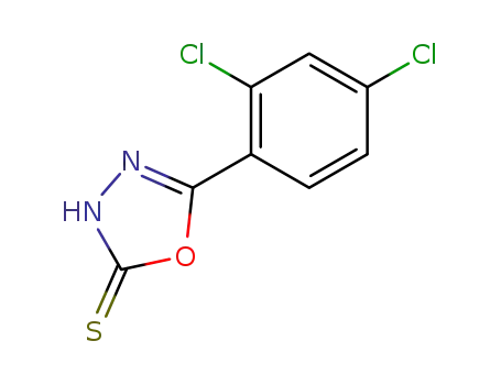 Molecular Structure of 23288-92-8 (5-(2,4-DICHLOROPHENYL)-1,3,4-OXADIAZOLE-2(3H)-THIONE)