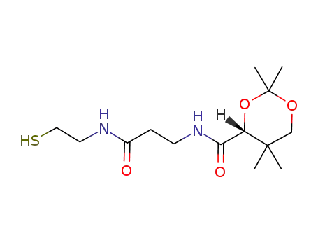 Molecular Structure of 167308-64-7 (1,3-Dioxane-4-carboxamide,
N-[3-[(2-mercaptoethyl)amino]-3-oxopropyl]-2,2,5,5-tetramethyl-, (4R)-)