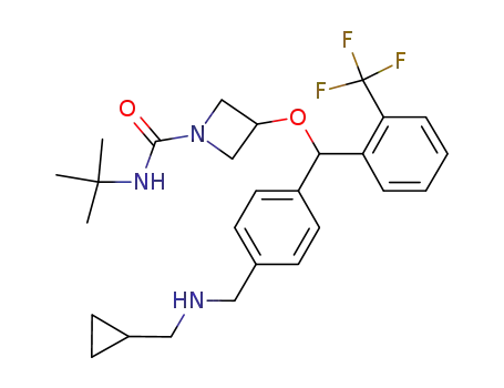 3-[4-(cyclopropylmethylaminomethyl)phenyl-2-(trifluoromethyl)phenyl]methoxy-N-(tert-butyl)azetidine-1-carboxamide
