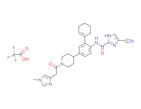 4-cyano-1H-imidazole-2-carboxylic acid (2-cyclohex-1-enyl-4-{1-[2-(1-methyl-1H-imidazol-4-yl)acetyl]piperidin-4-yl}phenyl)amide trifluoroacetic acid salt