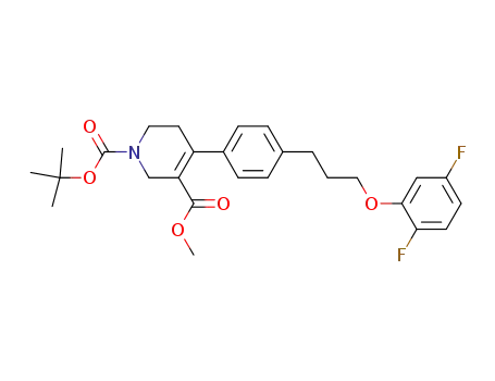Molecular Structure of 642487-38-5 (1,3(2H)-Pyridinedicarboxylic acid,
4-[4-[3-(2,5-difluorophenoxy)propyl]phenyl]-5,6-dihydro-,
1-(1,1-dimethylethyl) 3-methyl ester)