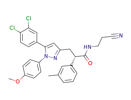 (S)-N-(2-cyano-ethyl)-3-[5-(3,4-dichloro-phenyl)-1-(4-methoxy-phenyl)-1H-pyrazol-3-yl]-2-m-tolyl-propionamide