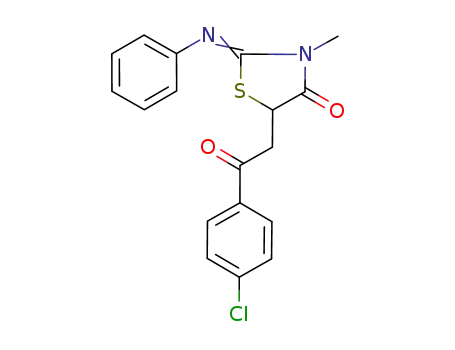2-phenylimino-3-methyl-5-[2-(4-chlorophenyl)-2-oxoethyl]-4-oxo-1,3-thiazolidine
