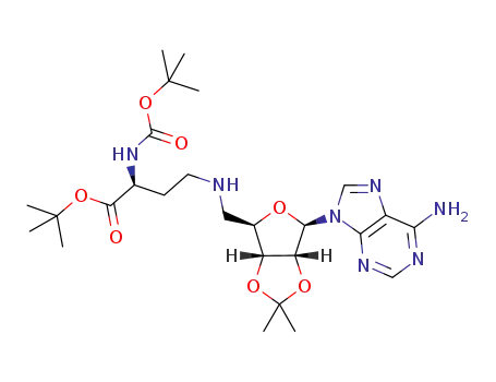 (S)-tert-butyl 4-((((3aR,4R,6R,6aR)-6-(6-amino-9H-purin-9-yl)-2,2-dimethyltetrahydrofuro[3,4-d][1,3]dioxol-4-yl)methyl)amino)-2-((tert-butoxycarbonyl)amino)butanoate