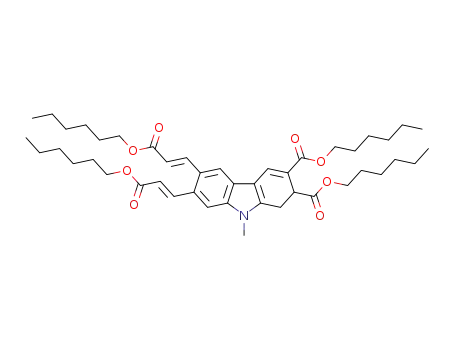 di(n-hexyl) 6,7-bis((E)-3-(hexyloxy)-3-oxoprop-1-enyl)-9-methyl-2,9-dihydro-1H-carbazole-2,3-dicarboxylate