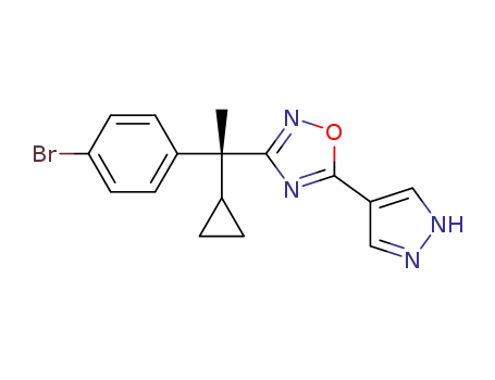3-[(R)-1-(4-bromo-phenyl)-1-cyclopropyl-ethyl]-5-(1H-pyrazol-4-yl)-[1,2,4]oxadiazole