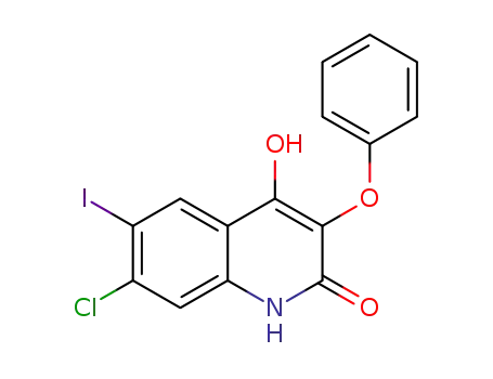 7-chloro-4-hydroxy-6-iodo-3-phenoxy quinolin-2(1H)-one