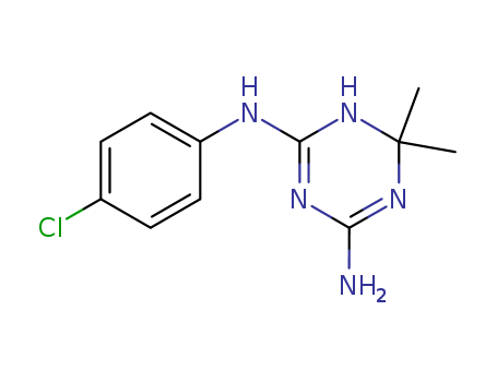 N-(4-chlorophenyl)-6,6-dimethyl-3H-1,3,5-triazine-2,4-diamine cas  5405-65-2