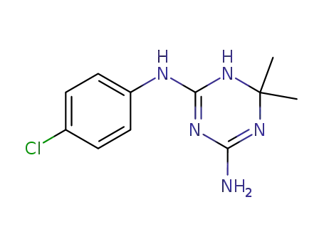 Molecular Structure of 5405-65-2 (N-(4-chlorophenyl)-6,6-dimethyl-3,6-dihydro-1,3,5-triazine-2,4-diamine)
