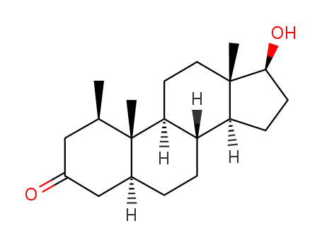 Molecular Structure of 1232-57-1 (1β-Methyl-17β-hydroxy-5α-androstane-3-one)
