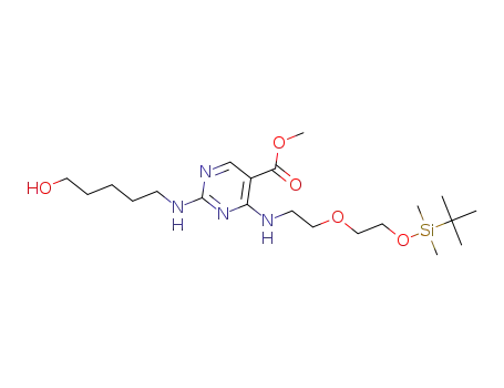 methyl 4-((2-(2-((tert-butyldimethylsilyl)oxy)ethoxy)ethyl)amino)-2-((5-hydroxypentyl)amino)pyrimidine-5-carboxylate