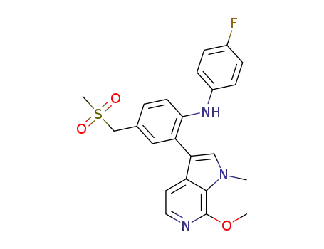 N-(4-fluorophenyl)-2-(7-methoxy-1-methyl-1H-pyrrolo[2,3-c]pyridin-3-yl)-4-((methylsulfonyl)methyl)aniline