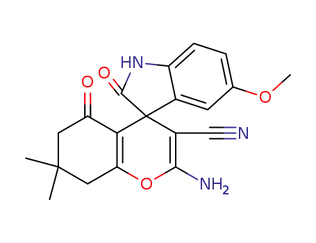 2-amino-5'-methoxy-7,7-dimethyl-2',5-dioxo-5,6,7,8- tetrahydrospiro[chromene-4,3'-indoline]-3-carbonitrile