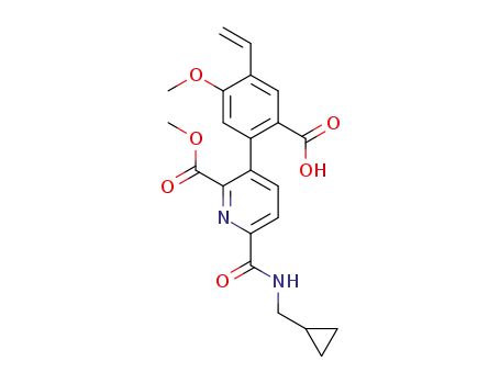 2-(6-((cyclopropylmethyl)carbamoyl)-2-(methoxycarbonyl)pyridin-3-yl)-4-methoxy-5-vinyl benzoic acid