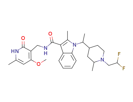 1-(1-(1-(2,2-difluoroethyl)-2-methylpiperidin-4-yl)ethyl)-N-((4-methoxy-6-methyl-2-oxo-1,2-dihydropyridin-3-yl)methyl)-2-methyl-1H-indole-3-carboxamide