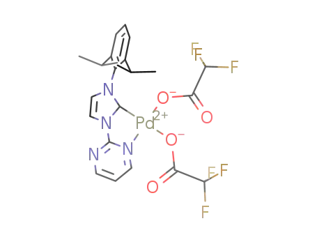 bis(trifluoroacetato)(1-(2-pyrimidyl)-3-(2,6-diisopropylphenyl)imidazolin-2-ylidene)palladium(II)