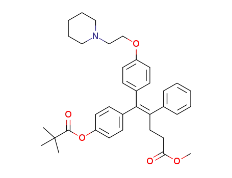 4-phenyl-5-(4-(2-(piperidin-1-yl)ethoxy)phenyl)-5-(4-(pivaloyloxy)phenyl)pent-4-enoate