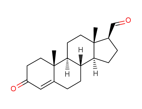 Molecular Structure of 6247-91-2 (Androst-4-ene-17-carboxaldehyde,3-oxo-,(17&acirc;)- )