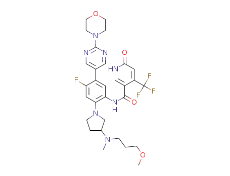 N-[4-fluoro-2-[3-[3-methoxypropyl(methyl)amino]pyrrolidin-1-yl]-5-(2-morpholin-4-ylpyrimidin-5-yl)phenyl]-6-oxo-4-(trifluoromethyl)-1H-pyridine-3-carboxamide