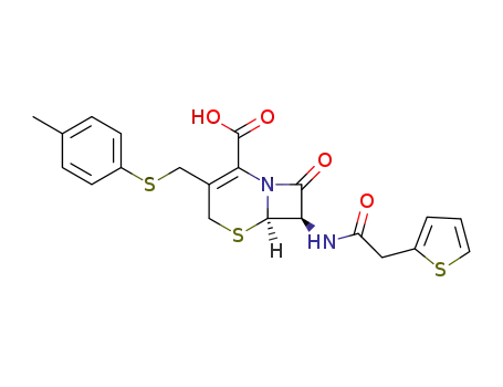 (6R,7R)-8-oxo-7-(2-(thiophen-2-yl)acetamido)-3-((p-tolylthio)methyl)-5-thia-1-azabicyclo[4.2.0]oct-2-ene-2-carboxylic acid