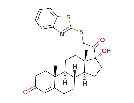 (8R,10R,13S,14S,17R)-17-(2-(benzo[d]thiazol-2-ylthio)acetyl)-17-hydroxy-10,13-dimethyl1,2,6,7,8,9,10,11,12,13,14,15,16,17-tetradecahydro-3H-cyclopenta[a]phenanthren-3-one