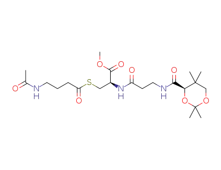 methyl (2R)-3-[(4-acetamidobutanoyl)sulfanyl]-2-(3-[[(4R)-2,2,5,5-tetramethyl-1,3-dioxan-4-yl]formamido]propanamido)propanoate