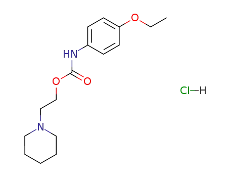 (4-ethoxy-phenyl)-carbamic acid-(2-piperidino-ethyl ester); hydrochloride