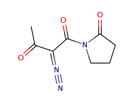 Molecular Structure of 126685-93-6 (2-Pyrrolidinone, 1-(2-diazo-1,3-dioxobutyl)-)