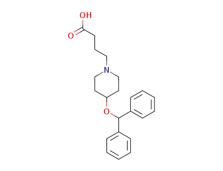 Molecular Structure of 133993-23-4 (1-Piperidinebutanoic acid, 4-(diphenylmethoxy)-)