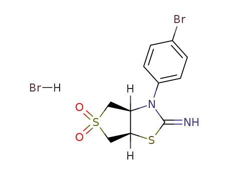 (3aR,6aR)-3-(4-Bromo-phenyl)-5,5-dioxo-hexahydro-5λ6-thieno[3,4-d]thiazol-2-ylideneamine; hydrobromide