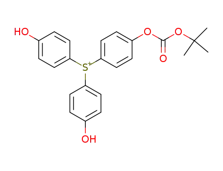 Molecular Structure of 138888-96-7 (Sulfonium,
[4-[[(1,1-dimethylethoxy)carbonyl]oxy]phenyl]bis(4-hydroxyphenyl)-)