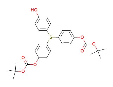Molecular Structure of 127175-63-7 (Sulfonium,
bis[4-[[(1,1-dimethylethoxy)carbonyl]oxy]phenyl](4-hydroxyphenyl)-)