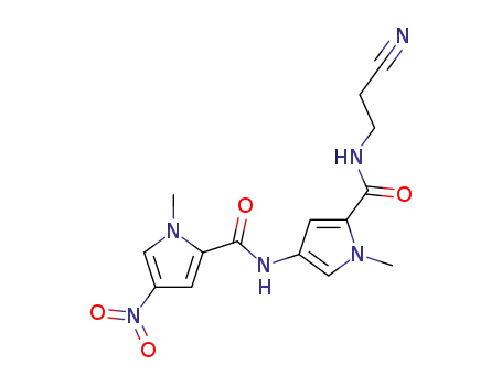 Molecular Structure of 3185-94-2 (1H-Pyrrole-2-carboxamide,
N-[5-[[(2-cyanoethyl)amino]carbonyl]-1-methyl-1H-pyrrol-3-yl]-1-methyl-4
-nitro-)