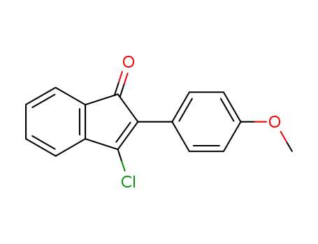 Molecular Structure of 94796-75-5 (1H-Inden-1-one, 3-chloro-2-(4-methoxyphenyl)-)