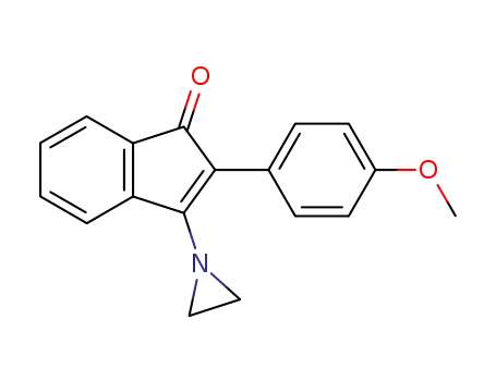 Molecular Structure of 94796-58-4 (1H-Inden-1-one, 3-(1-aziridinyl)-2-(4-methoxyphenyl)-)