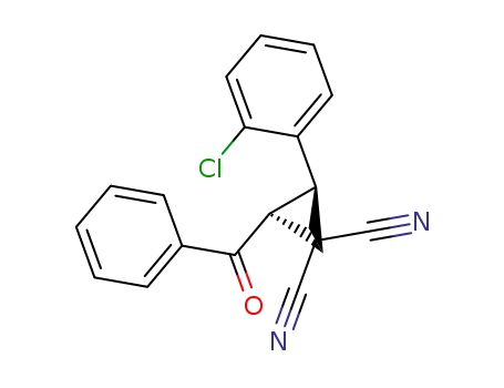 Molecular Structure of 94360-55-1 (1,1-Cyclopropanedicarbonitrile, 2-benzoyl-3-(2-chlorophenyl)-)