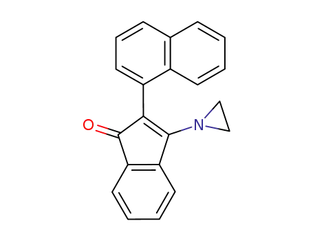 Molecular Structure of 94796-60-8 (1H-Inden-1-one, 3-(1-aziridinyl)-2-(1-naphthalenyl)-)